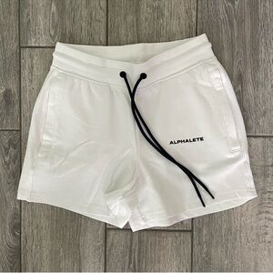 NEW ALPHALETE Women’s White Core Essential Shorts